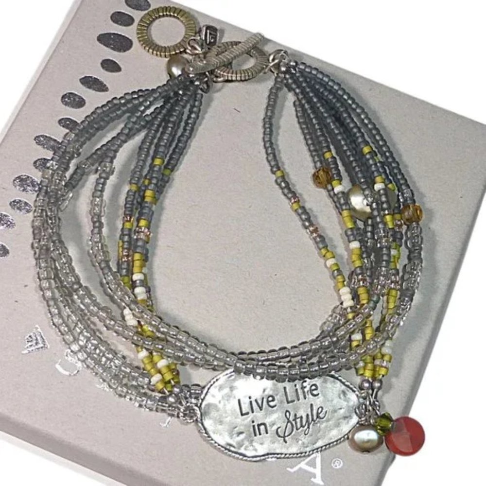Silpada "Live Life in Style" Bracelet Multi - Strand Sterling Silver Pearl .925